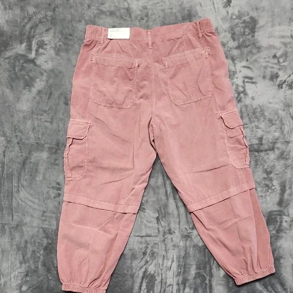 American Eagle Dusty Pink High-Rise Baggy Joggers Cargo sz16 - Picture 3 of 10